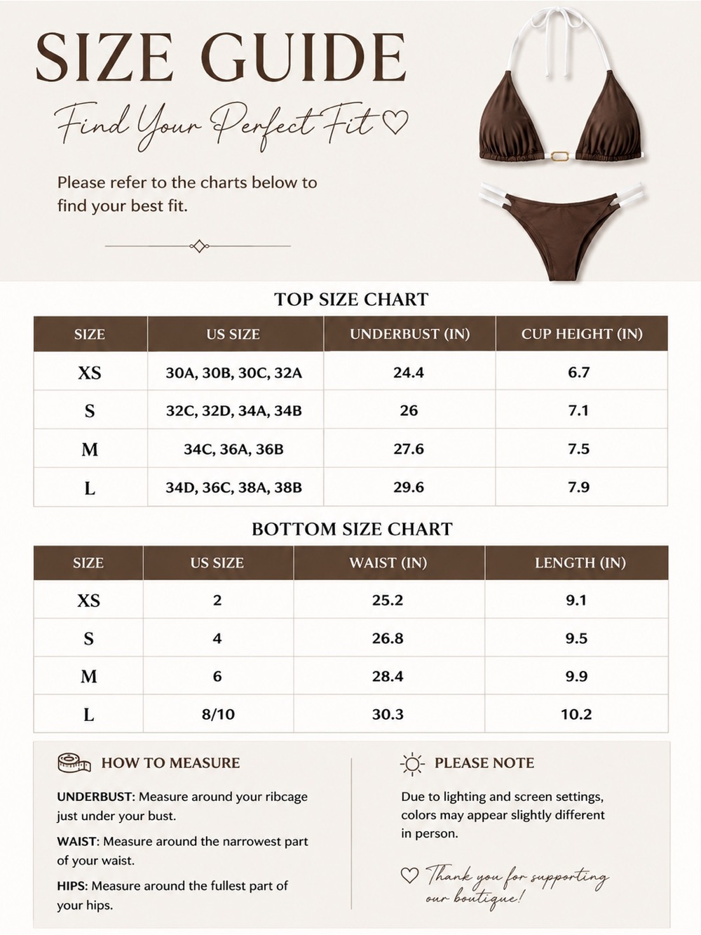 Brown White Halter High Cut Bikini Set - Picture 8 of 8